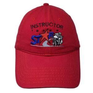 OTTO Baseball Cap Red Strapback OS Instructor Idaho Star Motorcycle Logo Hat